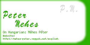 peter mehes business card